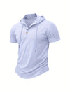 Slim Fit Hooded Men's Gym T-Shirt in quick-dry polyester, perfect for workouts and casual wear, enhancing performance and sty