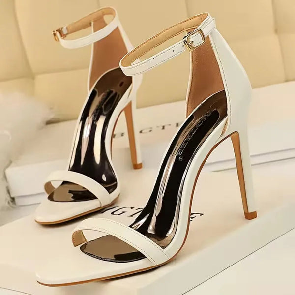 Hollow design evening sandals with comfortable PU lining