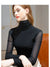 Chic Summer Lace Blouse in lightweight chiffon with turtleneck, full sleeves, and elegant lace detail for stylish summer wear