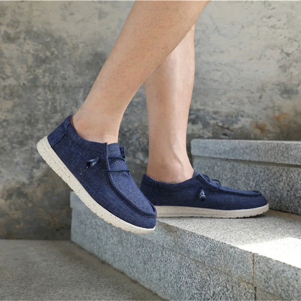 Breathable men's loafers with soft cotton lining for summer comfort