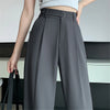Women's formal wide leg pants with comfortable high waistband and wrinkle-resistant fabric