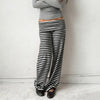 Ankle-length lounge pants in classic stripe pattern with loose drape