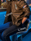 Unisex Cyberpunk 2077 jacket showcasing premium faux leather material.