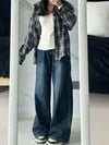 Comfortable high-rise baggy jeans with authentic Y2K silhouette and all-season wearability
