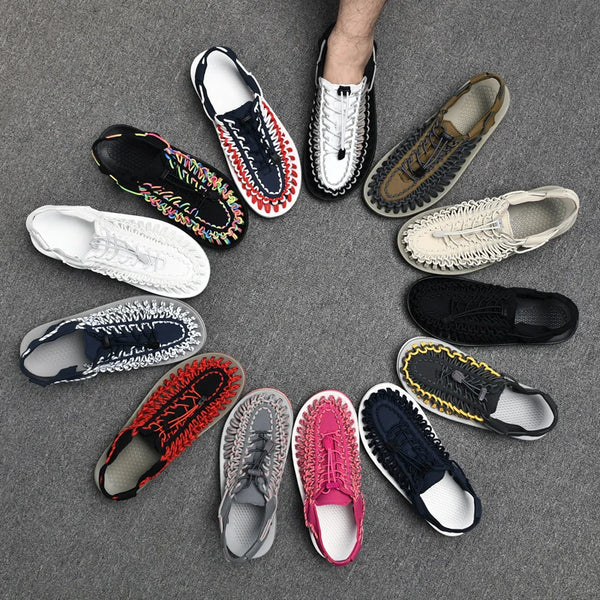 Men's casual handwoven sandals with breathable design for coastal adventures