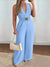 Ankle-length jumpsuit in premium knit fabric with regular fit