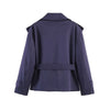 Double-breasted belted coat in polyester for spring and summer