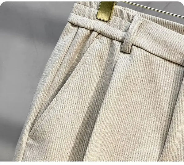 Durable woolen straight-leg pants with timeless design