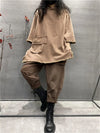 Casual wear long-sleeve top with subtle stretch for easy movement.