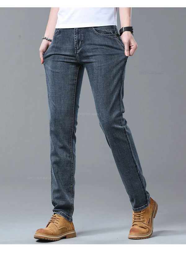 Breathable stretch denim jeans for active lifestyles