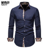 Classic men's white long sleeve polo shirt with stand collar, single-breasted closure, perfect for business casual and all se
