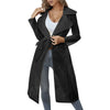Sheer polyester trench coat with artisanal tatting details and classic silhouette