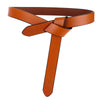 Premium Knot Cowhide Leather Belt for women, adjustable, chic design, perfect for dresses, coats, and high-waist pants.