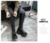 Chic ankle-high women's boots with lace-up closure, thick heel, and non-slip rubber sole for stylish fall and winter wear.