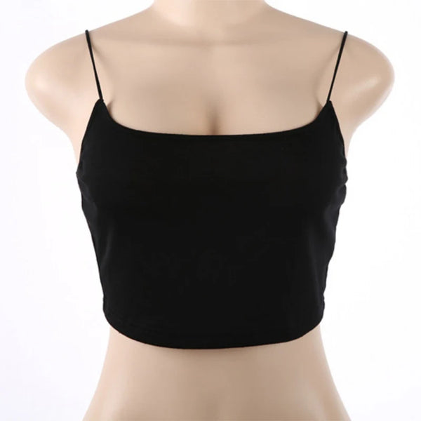 Breathable cotton blend crop tank top with no-irritation seamless construction