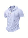 Slim Fit Hooded Men's Gym T-Shirt in quick-dry polyester for active wear, perfect for workouts and casual outings.