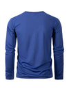 Men's long sleeve casual t-shirt in solid black, breathable polyester, O-neck, quick-drying, perfect for spring and autumn.