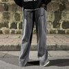 Comfortable loose-fit jeans with straight wide-leg cut for effortless style