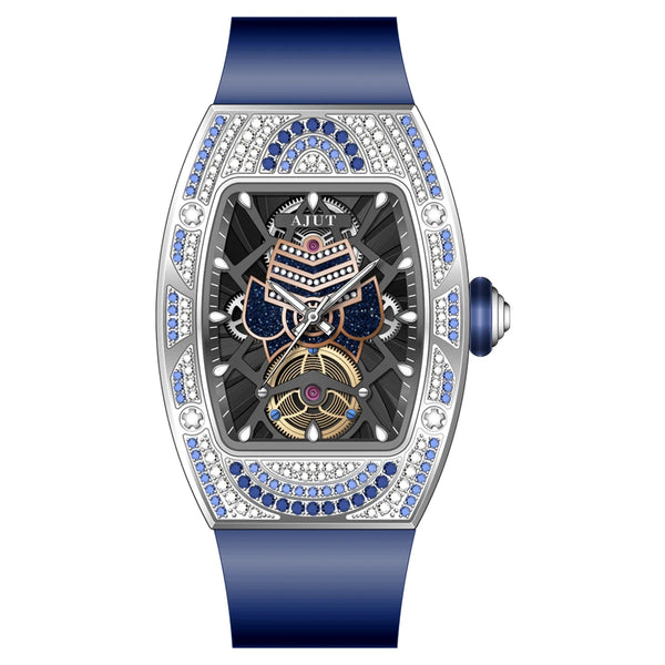 Water-resistant AJUT Quartz Watch showcasing Swiss design and Chinese craftsmanship.