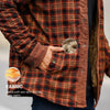 Stylish plaid design of Winter's Embrace Jacket, adding sophistication to winter wear.