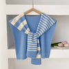 Soft scarf with preppy stripes, ideal for autumn layering.