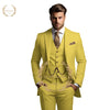 Elegant Men's 3-Piece Wedding Suit Set with notch lapel, slim fit jacket, vest, and trousers for formal occasions.
