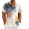 Color block vertical stripe shirt featuring chest pocket and durable polyester poplin material