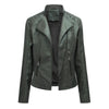 Women's Slim Fit PU Leather Motorcycle Jacket