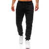 Contemporary men's joggers with spliced details and moisture-wicking polyester
