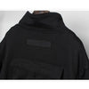 Men's black long trench coat with multi pockets, gothic punk design, perfect for autumn and spring streetwear fashion.