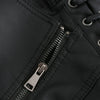 Women's slim fit PU leather motorcycle jacket in black, windproof, stylish for spring and autumn rides, perfect for modern ri