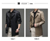 Classic men's long trench coat in lightweight polyester, perfect for spring and autumn business casual and stylish everyday w