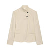 Timeless travel blazer featuring modern stand collar