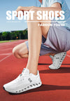 Outdoor sports shoes gripping rocky surface demonstrating traction capability