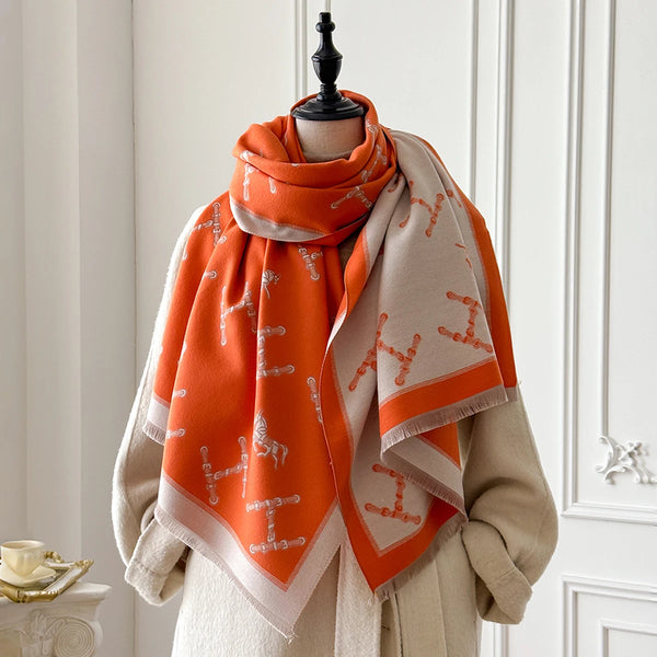 Designer cashmere shawl with a stunning floral design for winter wear.