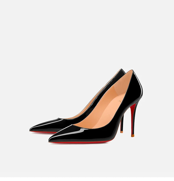 Elegant high heel pumps featuring pointed toe and sheepskin insole