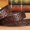 Women's Vintage Leather Belt with Pin Buckle in red, black, white, coffee, and camel for casual or formal wear.