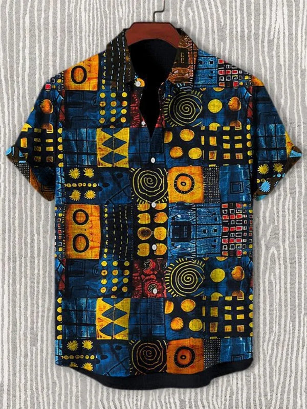 Men's regular fit ethnic graphic shirt perfect for summer casual wear