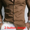 Stretch modal business shirt in white with turn-down collar and single-breasted closure