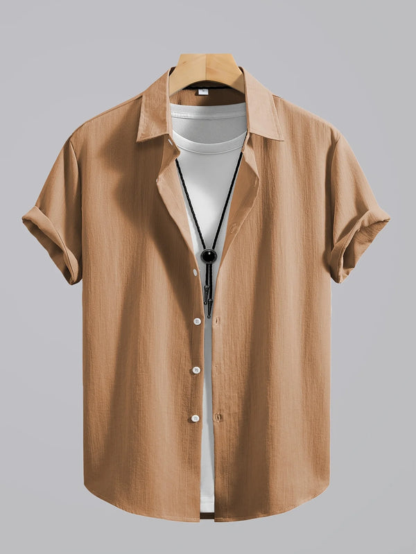 Regular fit polyester shirt for men ideal for beach and coastal adventures