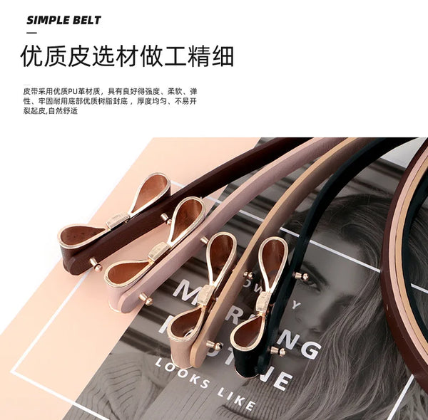 Elegant women's belt with bow detail in premium faux leather, perfect for casual and formal outfits. Versatile fashion access