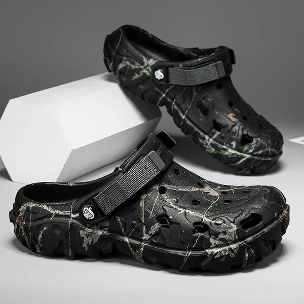 Versatile men's sandals combining cloud-like comfort with slip-resistant safety