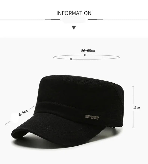 Gray flat military cap designed for durability and style.