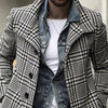Chic plaid men's trench coat with single-breasted closure, perfect for cold weather and stylish daily wear. Available in size