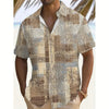 Breathable casual shirt with colorful retro plaid and standout 3D printed elements