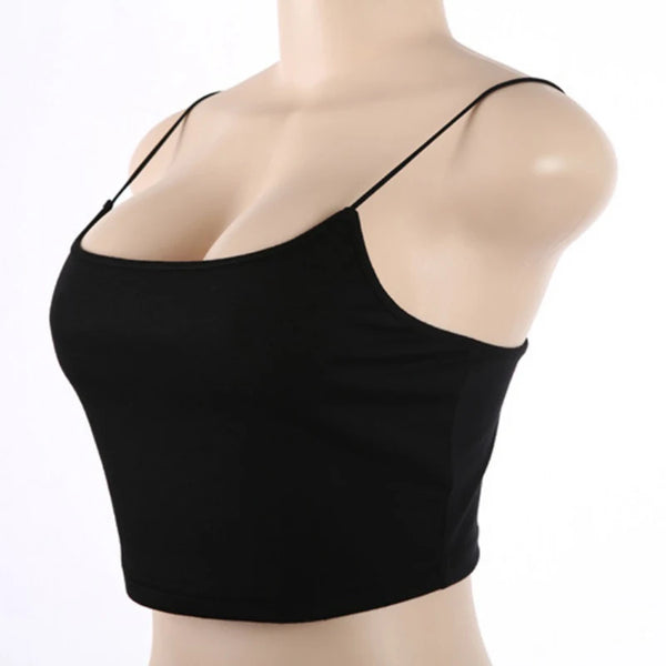 Polished cotton blend crop top with gentle support and stretchy fabric