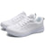 Women's lightweight white sneakers with multi-color trim and rubber sole