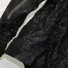 Stylish stand collar of HKSH handmade leather jacket, perfect for edgy fashion enthusiasts.