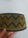 Lightweight embroidered prayer cap with gold detailing for year-round mosque wear
