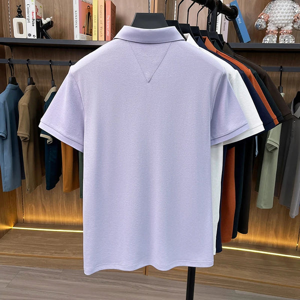 Short sleeve business casual polo featuring signature pony detail and soft cotton construction